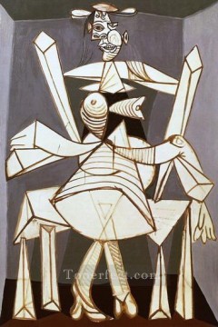  cubist - Woman Sitting in an Armchair Dora 1938 cubist Pablo Picasso